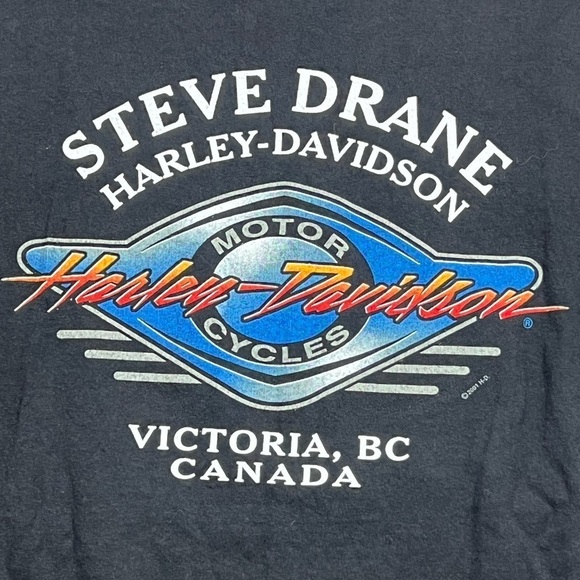 Harley Davidson Vintage Made in Canada Steve Drane 1996/2001 Insane Print Shirt - Picture 11 of 11
